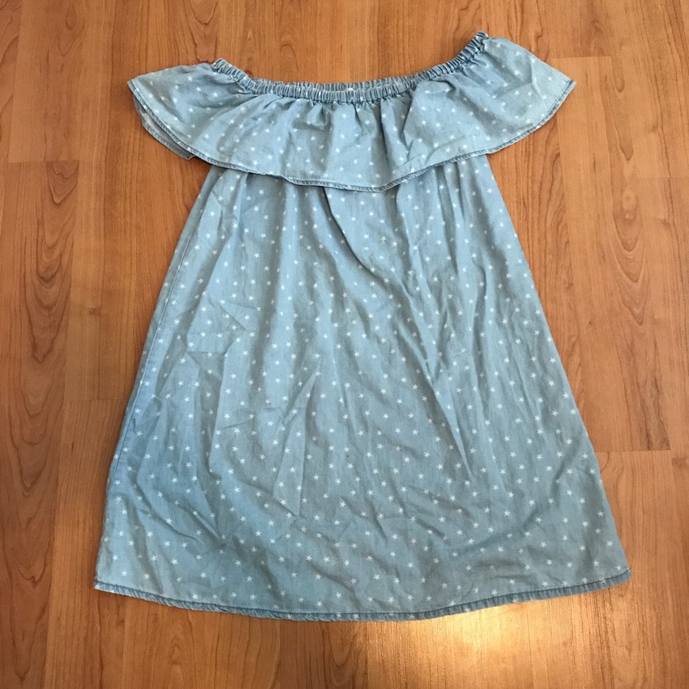 Blue and white star shift dress
